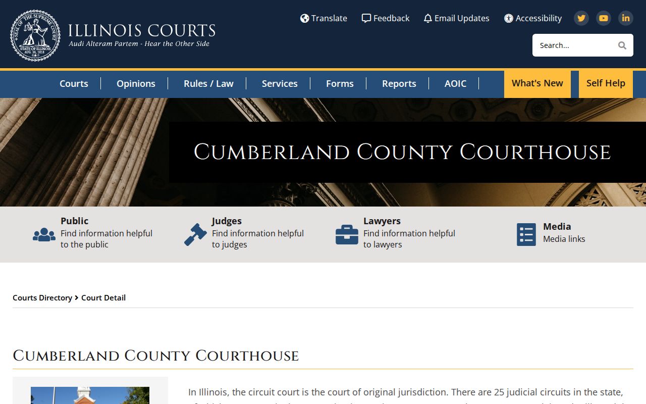 Cumberland County criminal court cases courthouse directory