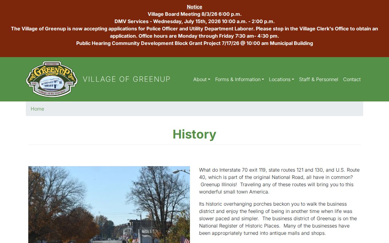 Greenup criminal records historic village context